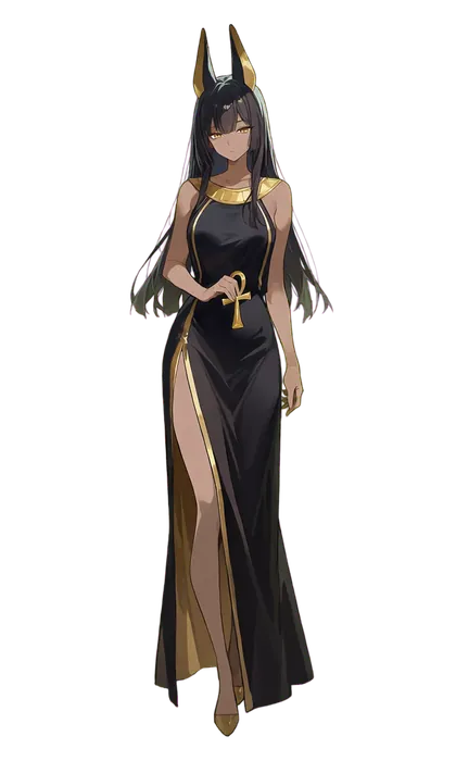 アヌビスのキャラクターイラスト(冥府の天秤)