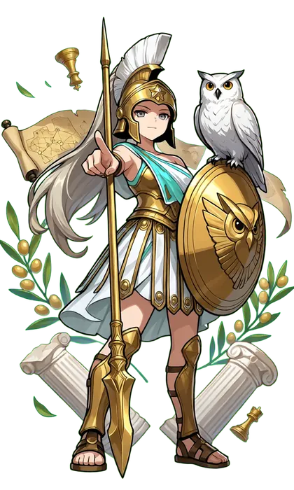 アテナのキャラクターイラスト(叡智と戦略の乙女)