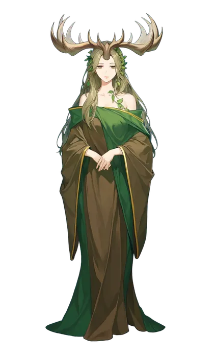 ケルヌンノスのキャラクターイラスト(森の角冠)