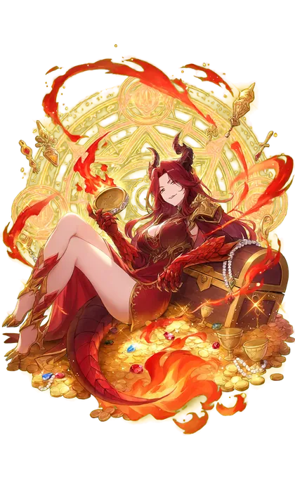 ファフニールのキャラクターイラスト(黄金に眠る竜)