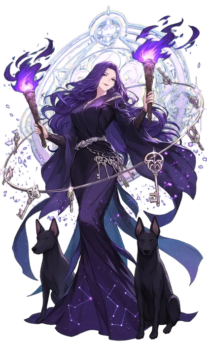 ヘカテのキャラクターイラスト(三叉路の魔女神)