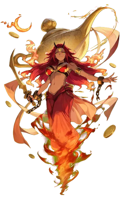 イフリートのキャラクターイラスト(灼熱の砂漠の魔神)