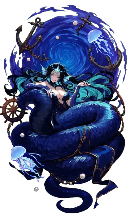 リヴァイアサンのキャラクターイラスト(深淵に眠る大蛇)