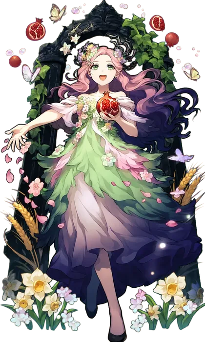 ペルセポネのキャラクターイラスト(冥府から春を連れ戻す娘)