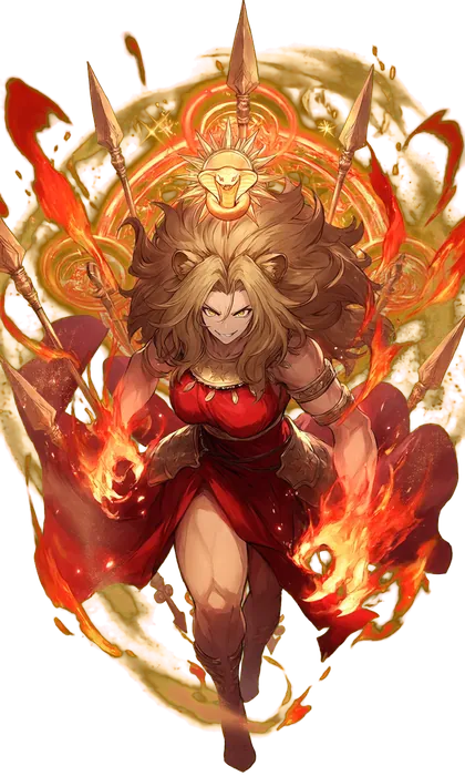 セクメトのキャラクターイラスト(ラーの眼の獅子)