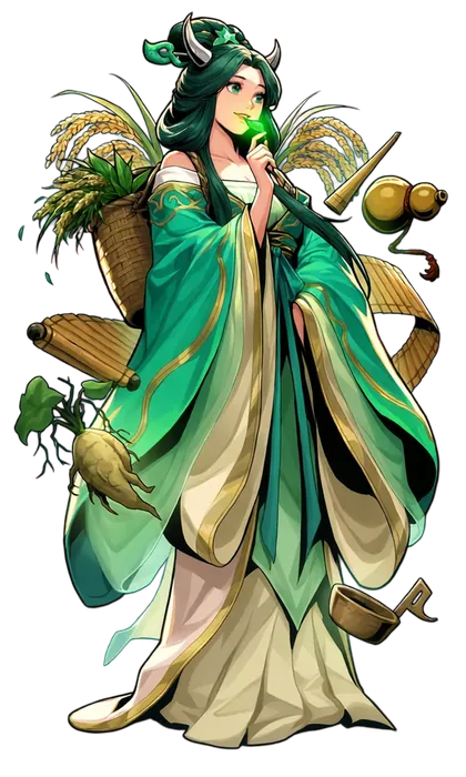 シンノウのキャラクターイラスト(百草を嘗める始祖)