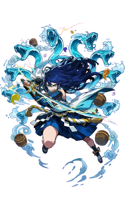 スサノオのキャラクターイラスト(嵐を呼ぶ海原の主)